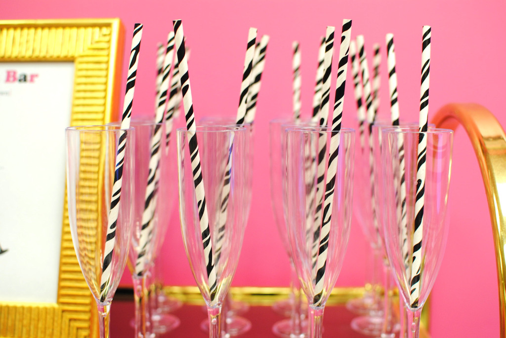 champagne flutes with straws