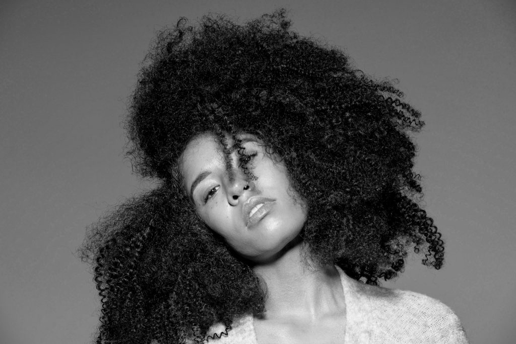 black and white natural hair studio photography alicia keys no makeup shoot