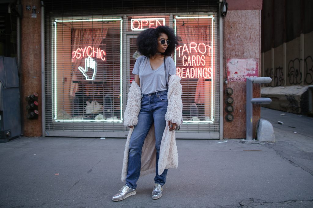 dante digital dante marshall. los angeles fashion style natural hair blogger silver oxford shoes how to dress down a fur fancy faux coat