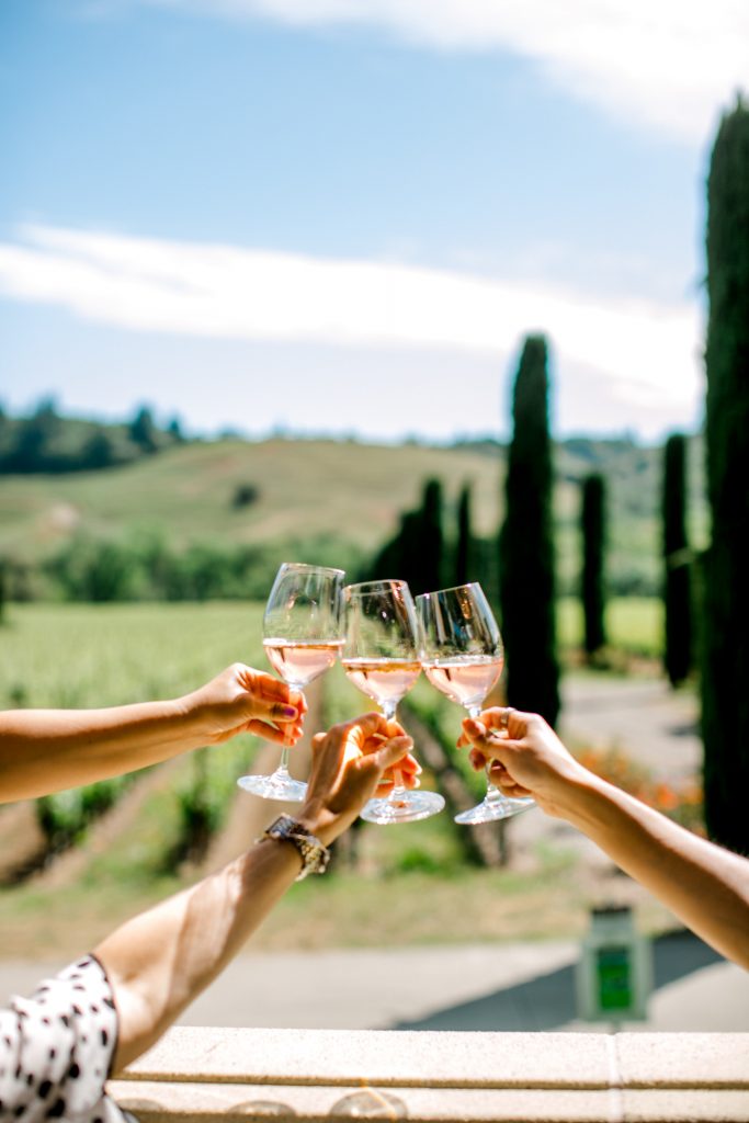 ferrari-carano wine tasting tour wine wellness girls trip getaway. wine blogger influencer.
